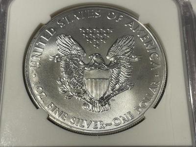 NGC CERTIFIED 2015 MS70 FIRST RELEASES SILVER EAGLE DOLLAR AS PICTURED. FREE DOMESTIC SHIPPING.
