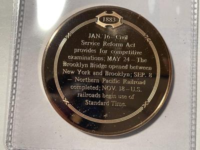 1883 RIGHTS OF BLACKS PROTECTEDGOVERNMENT CIVIL SERVICE BASED ON MERIT FRANKLIN MINT PROOF BRONZE MEDAL (MEDAL #37).