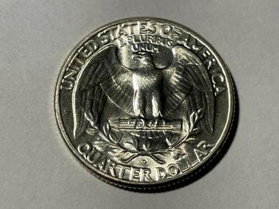 1948-D BRILLIANT UNCIRCULATED CONDITION WASHINGTON SILVER QUARTER AS PICTURED. FREE DOMESTIC SHIPPING.