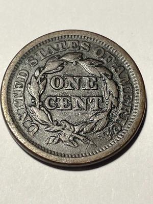 1851 HEAVILY CIRCULATED CONDITION U.S. LARGE CENT AS PICTURED. FREE DOMESTIC SHIPPING.