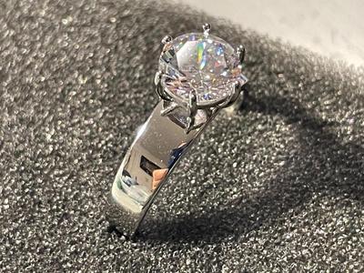 New Never Worn Designer "YGI" Sterling Silver .925 Engagement Style CZ Ring Size-9 as Pictured. FREE DOMESTIC SHIPPING.