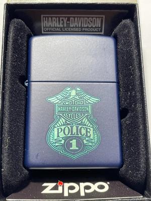 Vintage New in Box ZIPPO "HARLEY-DAVIDSON" Police Cycles Cigarette Lighter as Pictured. FREE DOMESTIC SHIPPING.