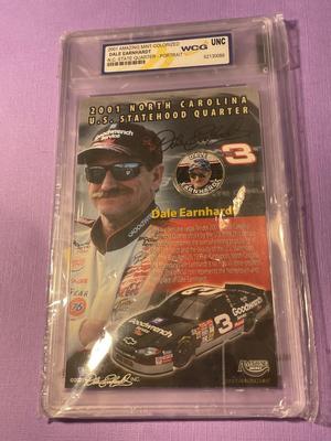 Dale Earnhardt Sr. 2001 Colorized NC Quarter (Portrait) (WCG Slabbed) as Pictured. FREE DOMESTIC SHIPPING.