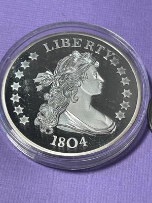 1804 Bust Silver Dollar Replica Silver Plated/Layered by the American Mint (Un-Holdered #10).