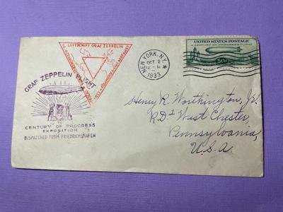 US C18 (1933) 50c "Baby Zep" Graf Zeppelin Century of Progress Cover Scarce.