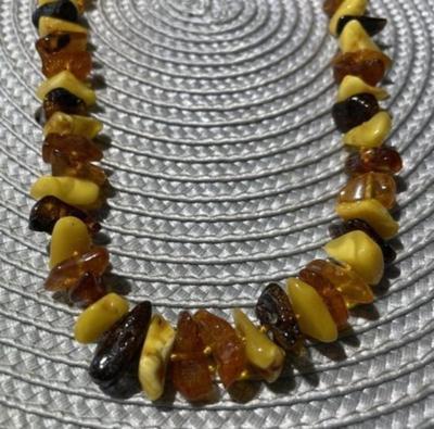 Vintage Multi Color Baltic Amber 18" Necklace Purchased in Latvia Preowned from an Estate.