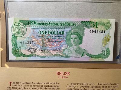 Belize 1 Dollar 1980 Banknote/Currency in Uncirculated Condition by Fleetwood as Pictured.