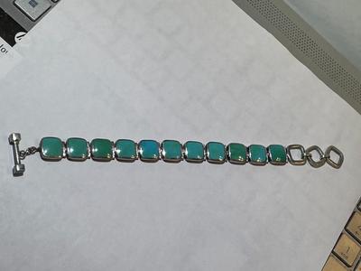 Vintage Acleoni Classic Southwest Turquoise 7-8" Adjustable Bracelet Color Varies from a Clear Powder Blue to a Blue Green...