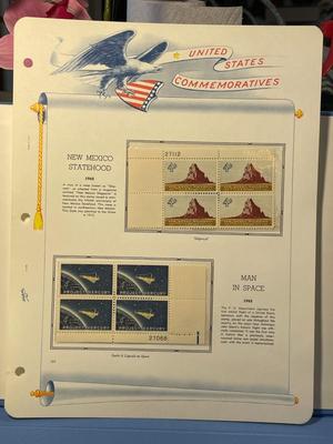 New Mexico Statehood & Man in Space 1962 Mint Condition US Stamp Plate Blocks Page as Pictured. Only One $5 Shipping Charge for 1 or...