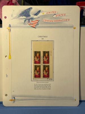 Christmas 1967 Mint Condition US Stamp Plate Block Page as Pictured. Only One $5 Shipping Charge for 1 or 100 Pages Won.