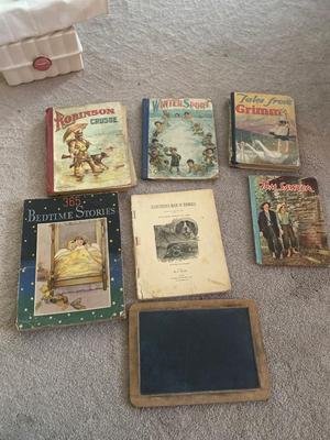 90+ YEAR OLD CHILDREN’S BOOKS & CHALKBOARD