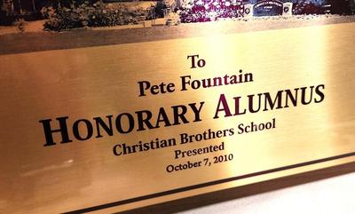 Lot #9 Pete Fountain Mounted Award - Christian Brothers School