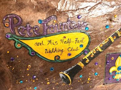 Lot #10 Painted Slate by Sandra Struppeck - "Pete Fountain and His Half-Fast Walking Club"