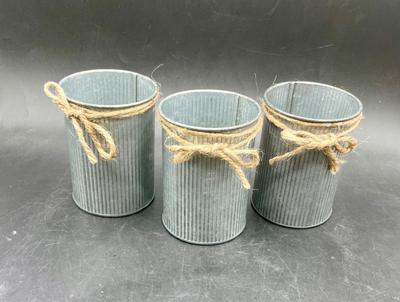 Set of 3 Metal Ornamental Cans