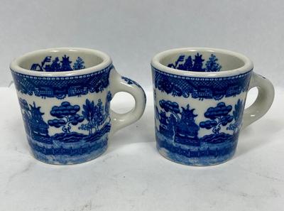 Pair of Japan Blue Willow Coffee Mugs