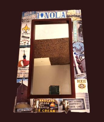 Lot #18 New Orleans-themed Mirror Artwork - dated 2007
