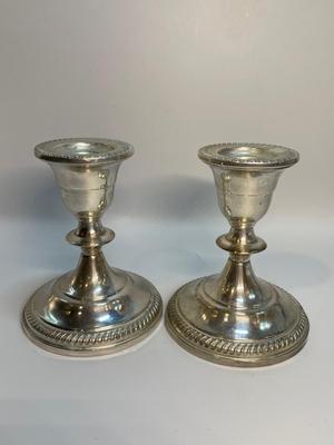 Two Sterling Silver Candleholders