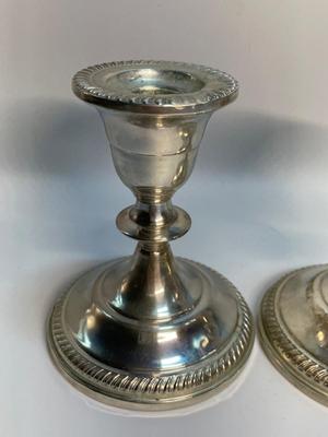 Two Sterling Silver Candleholders