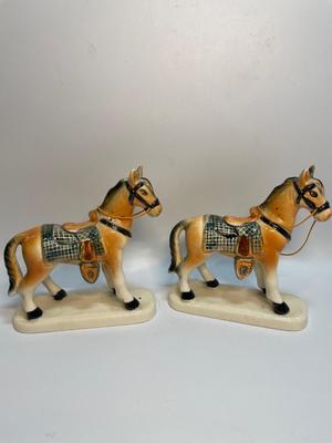 Two Vintage Japanese Horse Figurines