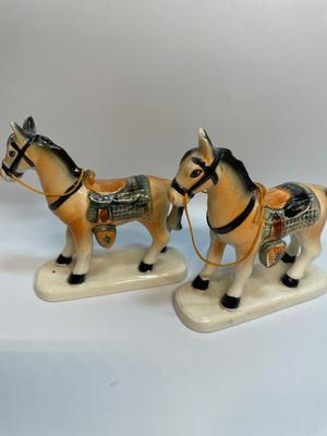 Two Vintage Japanese Horse Figurines