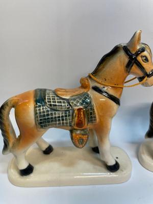 Two Vintage Japanese Horse Figurines