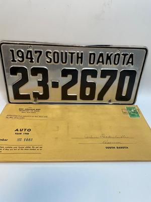 1947 South Dakota License Plate