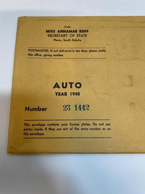 1947 South Dakota License Plate