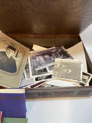Vintage Scrapbook & Box of photos