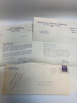 1952 Election Convention letters including Western Union from Henry Cabot Lodge