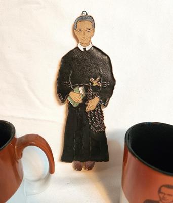 Lot #25 Blessed Seelos Mugs and Terra Cotta Figure