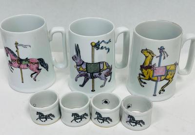 Ceramic Carousel Cups and Napkin Rings