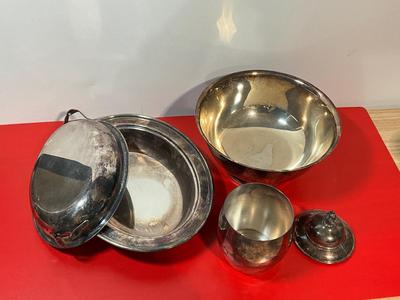Silver plated Bowl, Platter, and cup