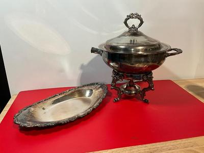 Oneida Platter and Silver plated Warming Dish
