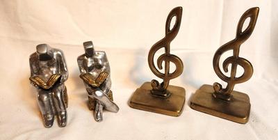 Lot #27 Two Pair of Vintage Bookends - Seated Figures from David Marshall Listed Artist