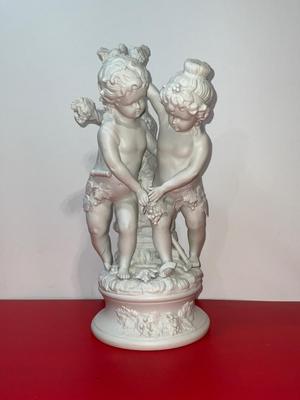 Parian Ware Sculpture “Two Children, Grape Harvest”