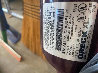 ORECK UP RIGHT VACUUM MODEL BR2251-1, BROOM, SQUEEGEE, SWIFFER, MOP & MORE