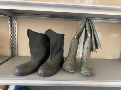 RED BULL 26” IRRIGATION BOOTS SIZE 10 and RUBBER BOOTS LARGE