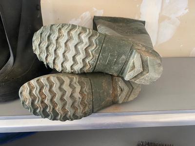 RED BULL 26” IRRIGATION BOOTS SIZE 10 and RUBBER BOOTS LARGE