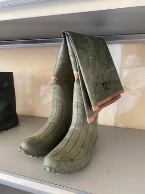 RED BULL 26” IRRIGATION BOOTS SIZE 10 and RUBBER BOOTS LARGE