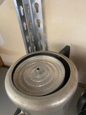 CAMPING ITEMS, PERCOLATOR, EGG CONTAINER, ALUMINUM COFFEE, CUPS, CANTEEN, AND MORE