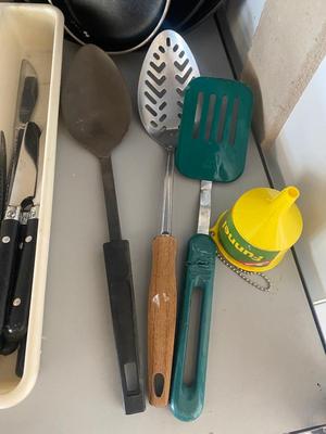 CAMPING COOKWARE, FLATWARE, FLASHLIGHTS M, COFFEE MAKER/PERCOLATOR HATCHET AND OTHER GOODIES!