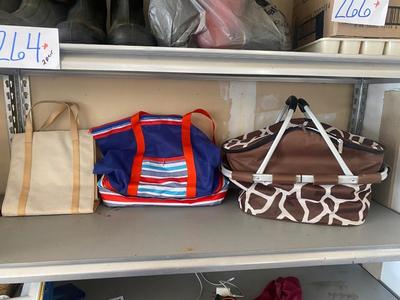 SUPER COOL PICNIC BASKET, BEACH BAG, AND NICE TOTE BAG