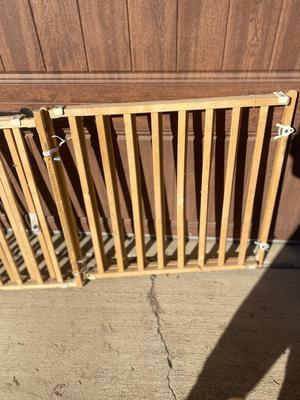 2 ADJUSTABLE WOODEN SAFETY GATES