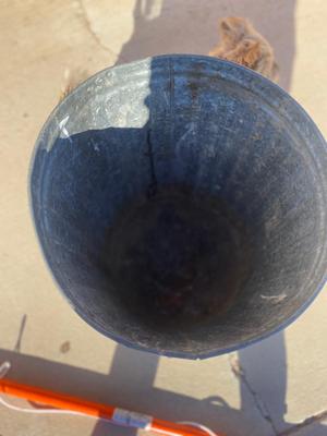 LIKE NEW POLE/TREE SAW AND METAL TRASH CAN