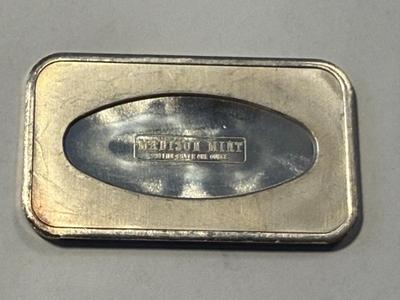 Scarce 1974 Easter Jesus on a Cross Vintage 1oz .999 Silver Art Bar by Madison Mint as Pictured. FREE DOMESTIC SHIPPING.