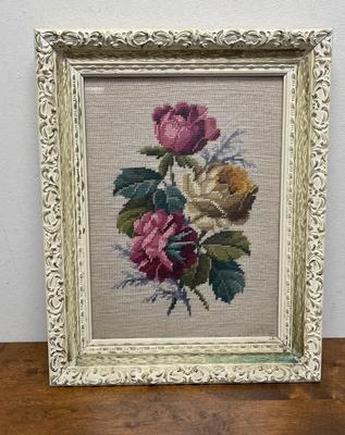 Framed Cross Stitch: Still Life - Roses