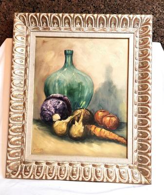 Lot #34 Mid Century Modern Starving Artist Acrylic on Canvas - Still life