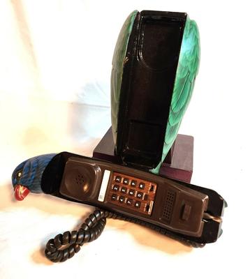 Lot #38 Vintage Telemania Rainbow Lorikeet Bird Desk Telephone, 1980s