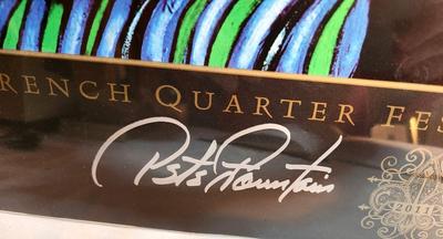 Lot #40 French Quarter Festival 2011 - Shrink wrapped on poster board - 5 autographs