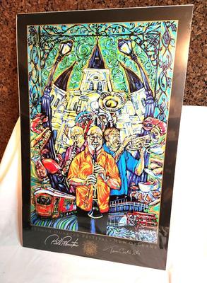 Lot #40 French Quarter Festival 2011 - Shrink wrapped on poster board - 5 autographs